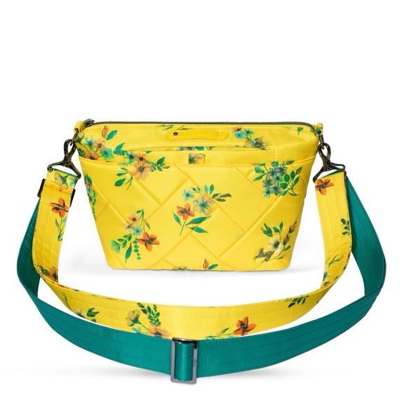 Lug Handbags - Lug Flare 2 RFID Yellow Floral Quilted Crossbody Bag